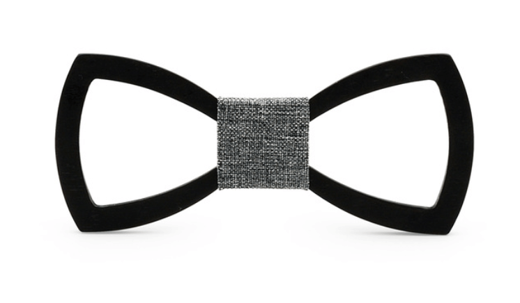 Noir/Gris Noeud Papillon Bois - Pillar