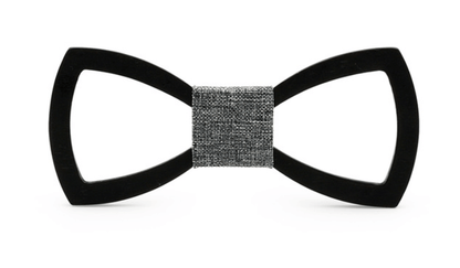 Noir/Gris Noeud Papillon Bois - Pillar