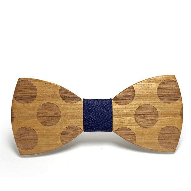 Liens Et Mouchoirs Bleu Marine Noeud Papillon Bois - Wolong