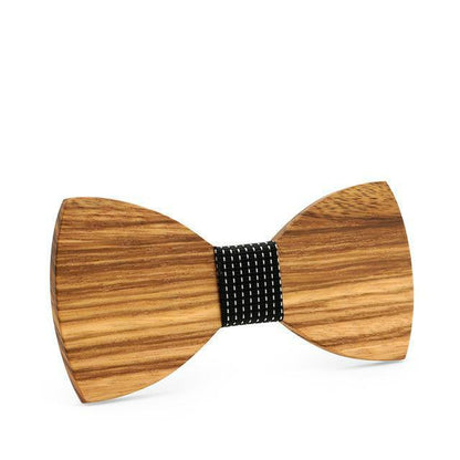 Noeud Papillon en Bois - Lava Noir/Blanc