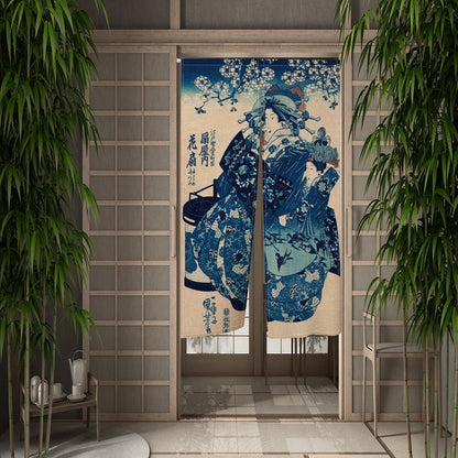 Noren Japonais ’Tsubaki’ - Geisha / 55x90cm