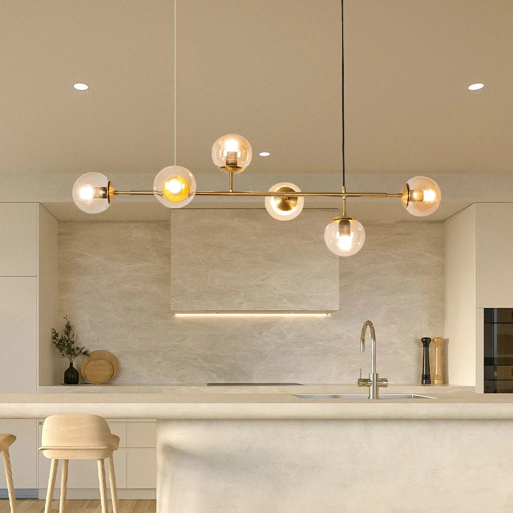 Suspension Orb - Lampe Moderne avec Boules en Verre, Design Élégant en Or ou Noir