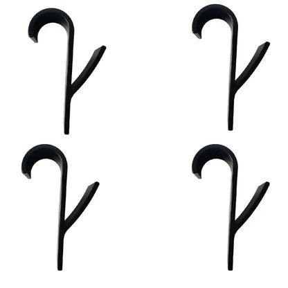 Organisateur de rangement pour radiateur de salle de bain blanc transparent - Coat Hook Eco-Friendly Black 4 pcs