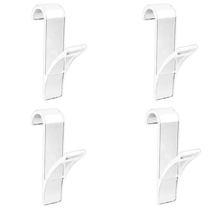 Organisateur de rangement pour radiateur de salle de bain blanc transparent - Coat Hook Eco-Friendly Transparent 4 pcs