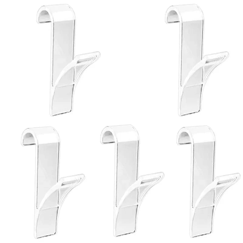 Organisateur de rangement pour radiateur de salle de bain blanc transparent - Coat Hook Eco-Friendly Transparent 5 pcs