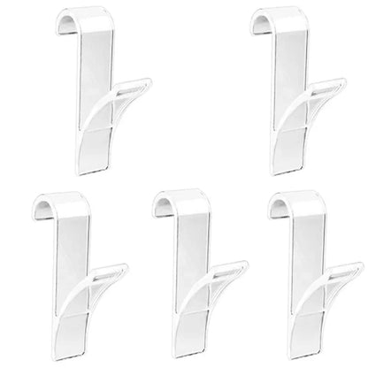 Organisateur de rangement pour radiateur de salle de bain blanc transparent - Coat Hook Eco-Friendly Transparent 5 pcs