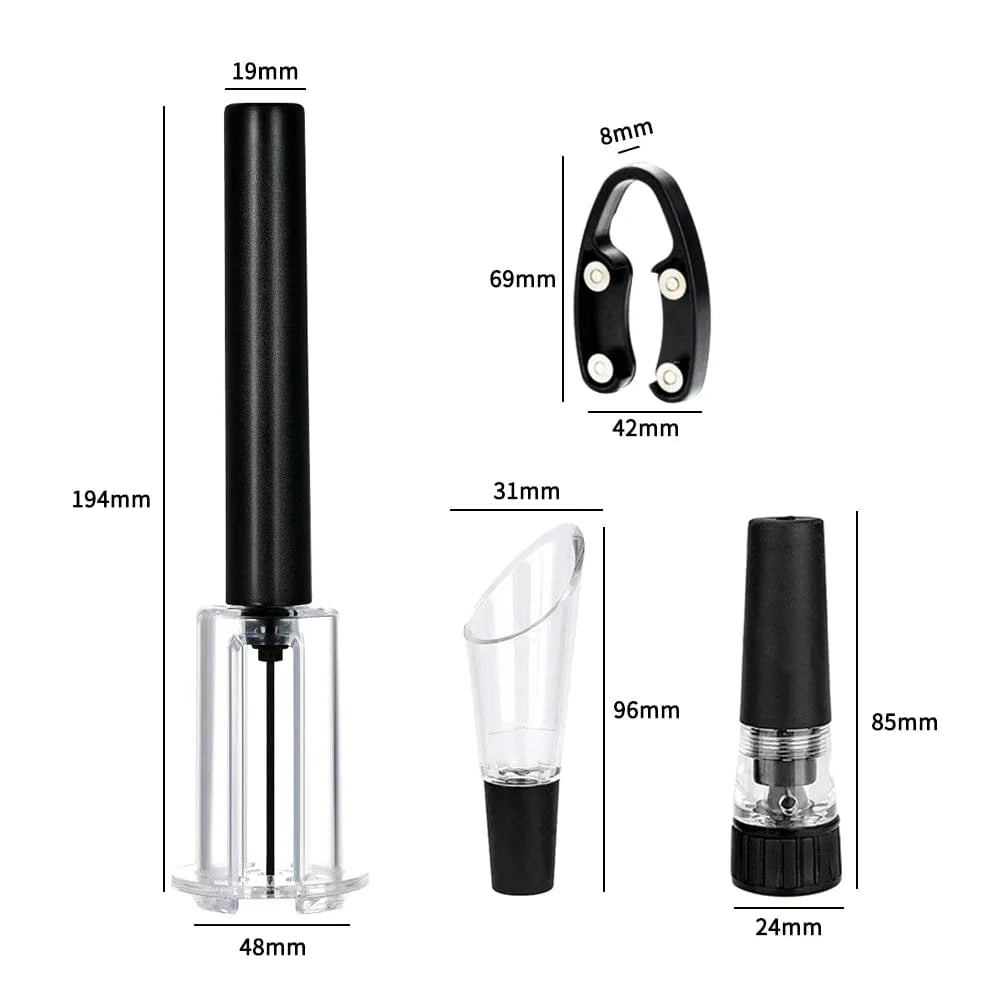 Ouvre-bouteille à vin sous pression air Pompe Vacuum Liège en Acier Inoxydable - Accessoire Cave à Vin
