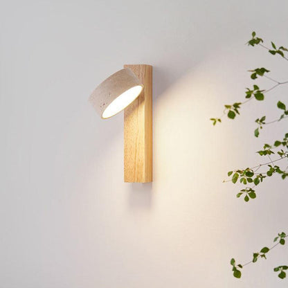 Applique Murale Wabi Sabi – Éclairage Minimaliste en Pierre et Bois