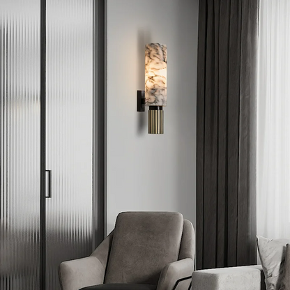 Applique Murale en Marmoré et Cuivre - Élégance Lumineuse LED pour Votre Intérieur