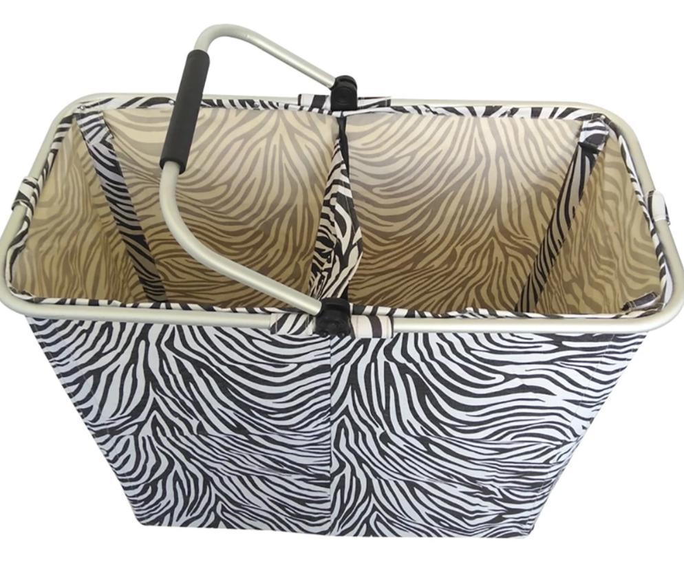 Panier à Linge 2 Compartiments Trieur Zèbre
