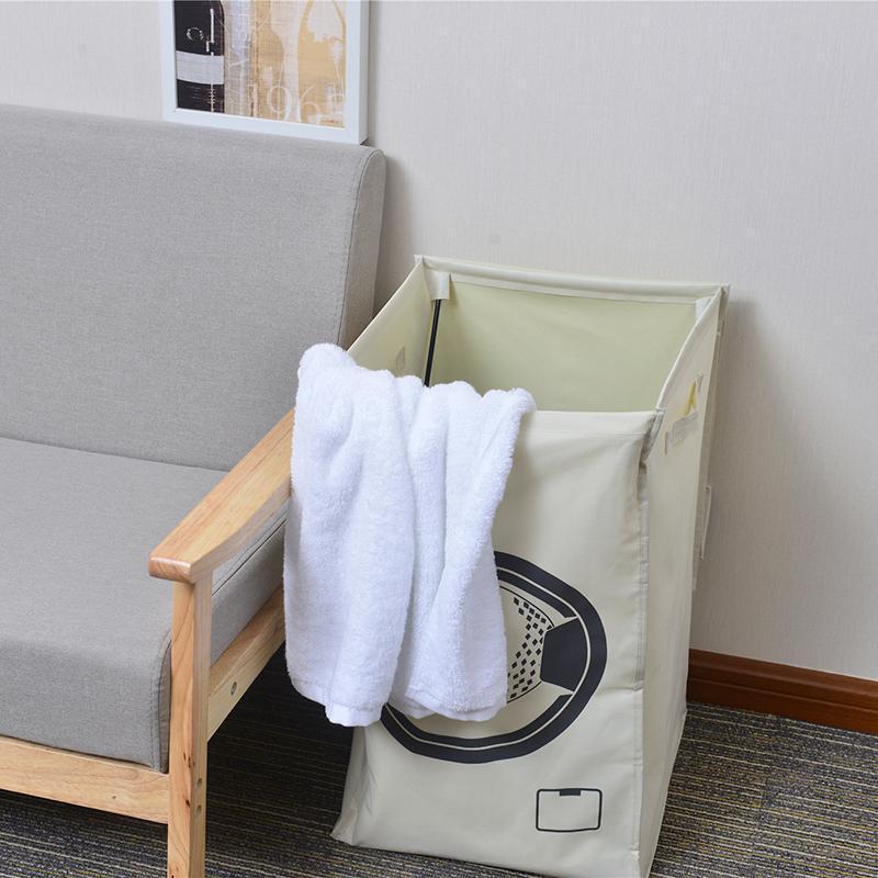 Panier à Linge Avec Couvercle Beige Machine