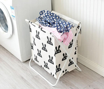 Panier à Linge Avec Couvercle en Tissu