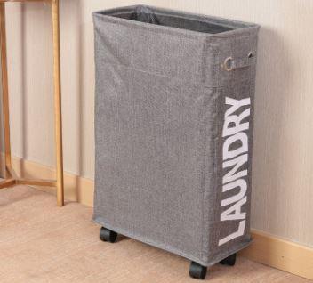 Panier à Linge avec Roulettes Gris 3 Teintes