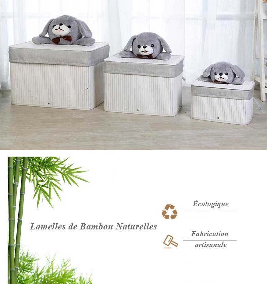 Panier à Linge Bambou Bébé Blanc