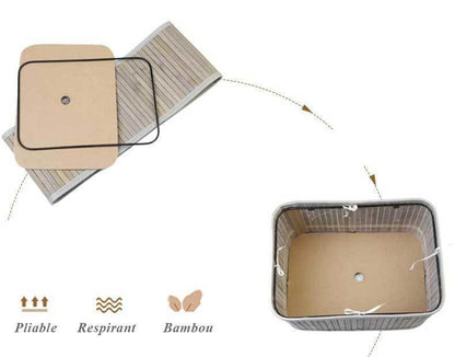 Panier à Linge Bambou Bébé Blanc