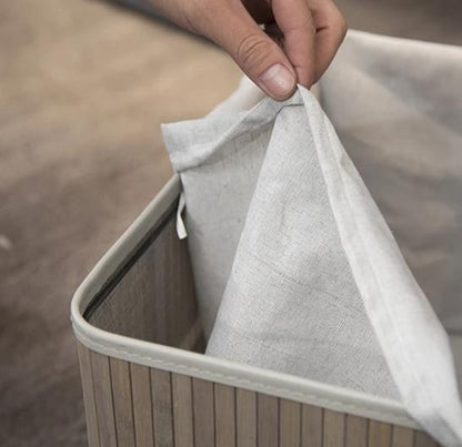 Panier à Linge Bambou Bébé Gris