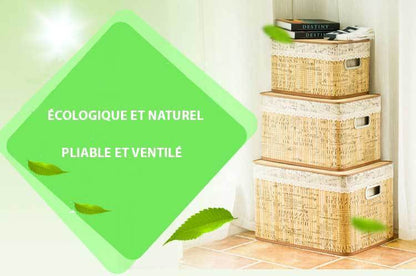 Panier à Linge Bambou Déco Nosco