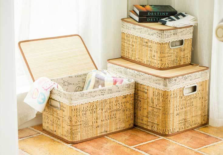 Panier à Linge Bambou Déco Nosco