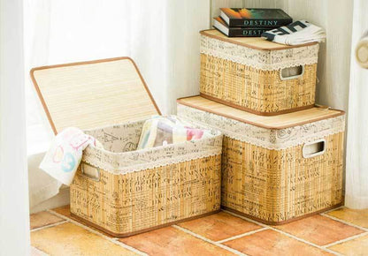 Panier à Linge Bambou Déco Nosco