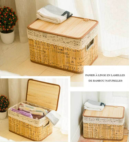 Panier à Linge Bambou Déco Nosco
