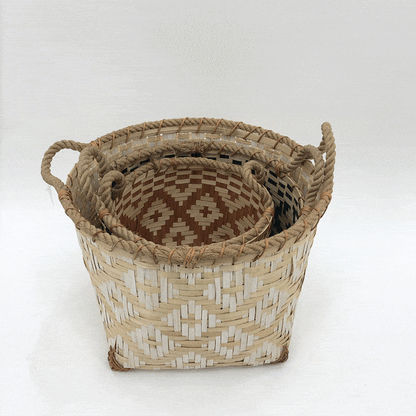 Panier à Linge Bambou Tressé Salle De Bain Saigon
