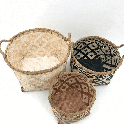 Panier à Linge Bambou Tressé Salle De Bain Saigon