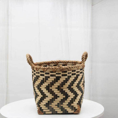panier salle de bain bambou vagues