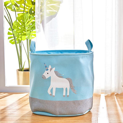 panier a linge bleu chambre bebe fille