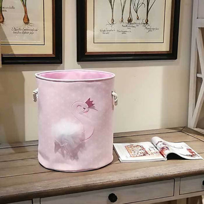 Panier à Linge Bébé Cygne Royal Rose