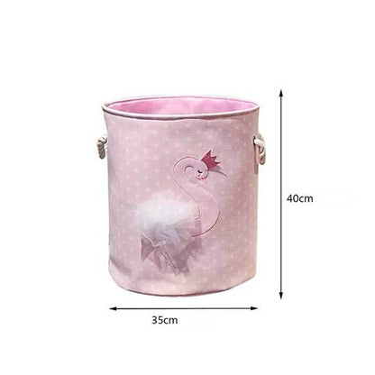Panier à Linge Bébé Cygne Royal Rose