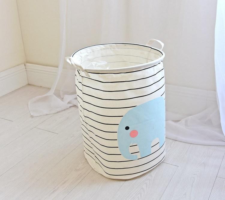 Panier à Linge Bébé Éléphant Bleu