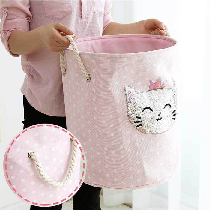 Panier à Linge Bébé Fille Rose