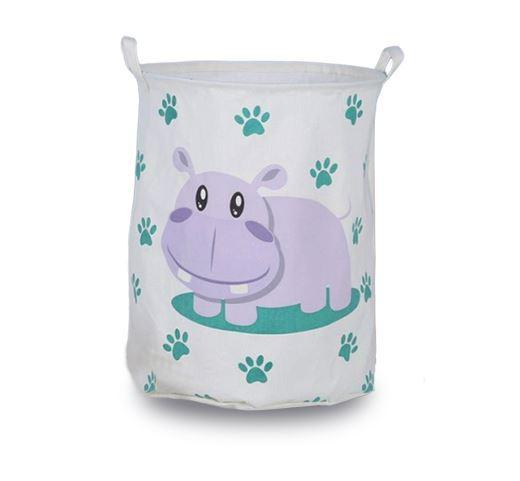 Panier à Linge Bébé Hippopotame Mauve