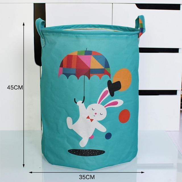 panier linge  pour bébé lapin bleu