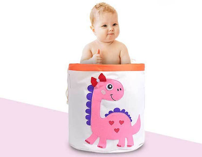 Panier à Linge bébé Petit Dino Rose