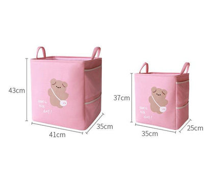 Panier à Linge Bébé Rectangle Rose
