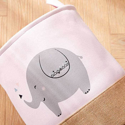 Panier à Linge Bébé Rose Éléphanteau