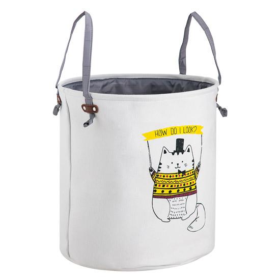 panier linge bébé motif chat