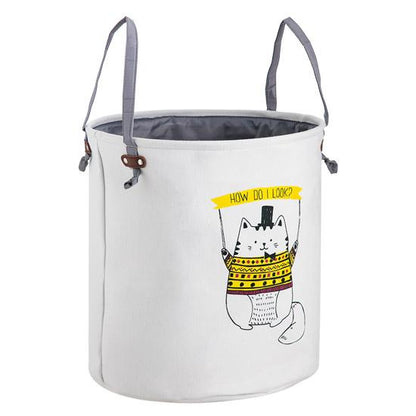panier linge bébé motif chat
