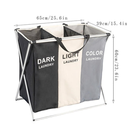 Panier à Linge à Compartiments Trieur 3 Bacs