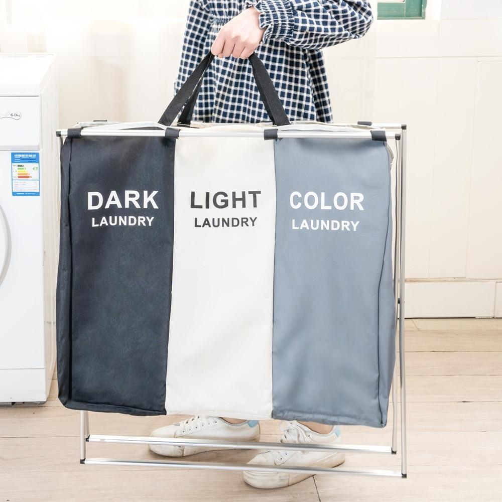 Panier à Linge à Compartiments Trieur 3 Bacs
