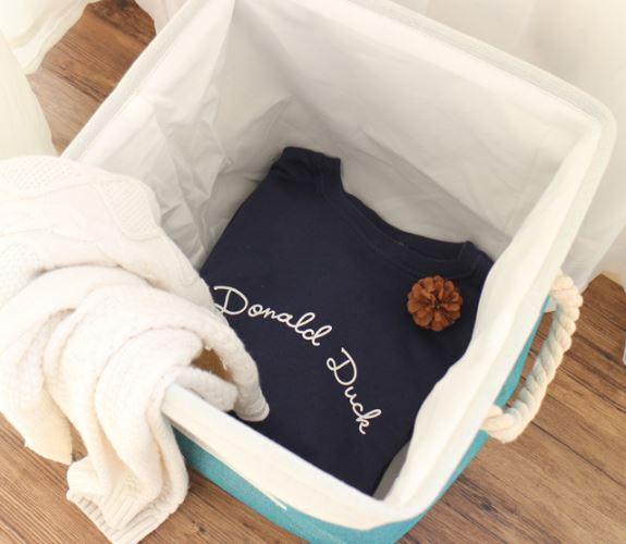 Panier à Linge Contemporain Bleu Pastel