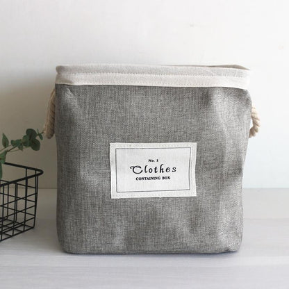 bac à linge design gris en tissu 