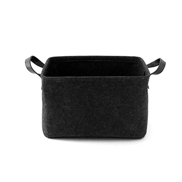 Panier à Linge Contemporain en Feutrine - Gris Foncé / L