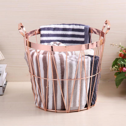 Panier à Linge Design Acier Rose Glossy