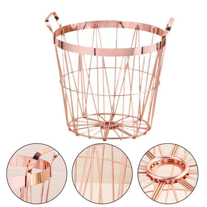 Panier à Linge Design Acier Rose Glossy