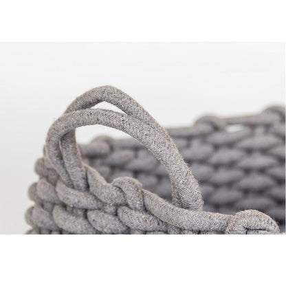 Panier à Linge Design au Crochet Gris
