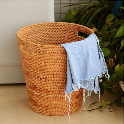Panier à Linge Design  Bambou Tressé à la Main