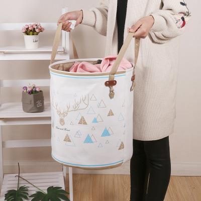 Panier à Linge Design Blanc en Tissu
