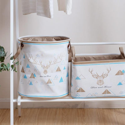 Panier à Linge Design Blanc en Tissu